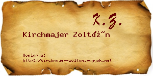 Kirchmajer Zoltán névjegykártya